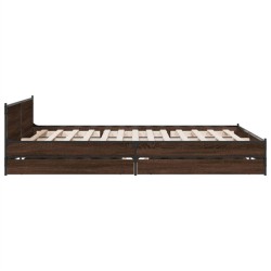 Cadre de lit avec tiroirs sans matelas chêne marron 120x200 cm 