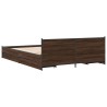 Cadre de lit avec tiroirs sans matelas chêne marron 120x200 cm 