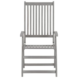 Chaises inclinables de jardin lot de 2 et coussins Bois acacia 