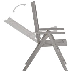 Chaises inclinables de jardin lot de 2 et coussins Bois acacia 