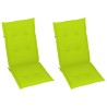 Chaises inclinables de jardin lot de 2 et coussins Bois acacia 