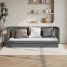 Lit de jour sans matelas gris 90x200 cm bois de pin massif 