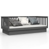 Lit de jour sans matelas gris 90x200 cm bois de pin massif 
