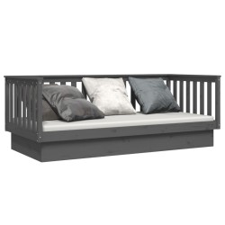 Lit de jour sans matelas gris 90x200 cm bois de pin massif 