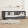 Lit de jour sans matelas gris 90x200 cm bois de pin massif 