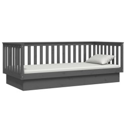 Lit de jour sans matelas gris 90x200 cm bois de pin massif 