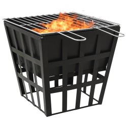 Foyer et barbecue 2 en 1 34x34x48 cm Acier 