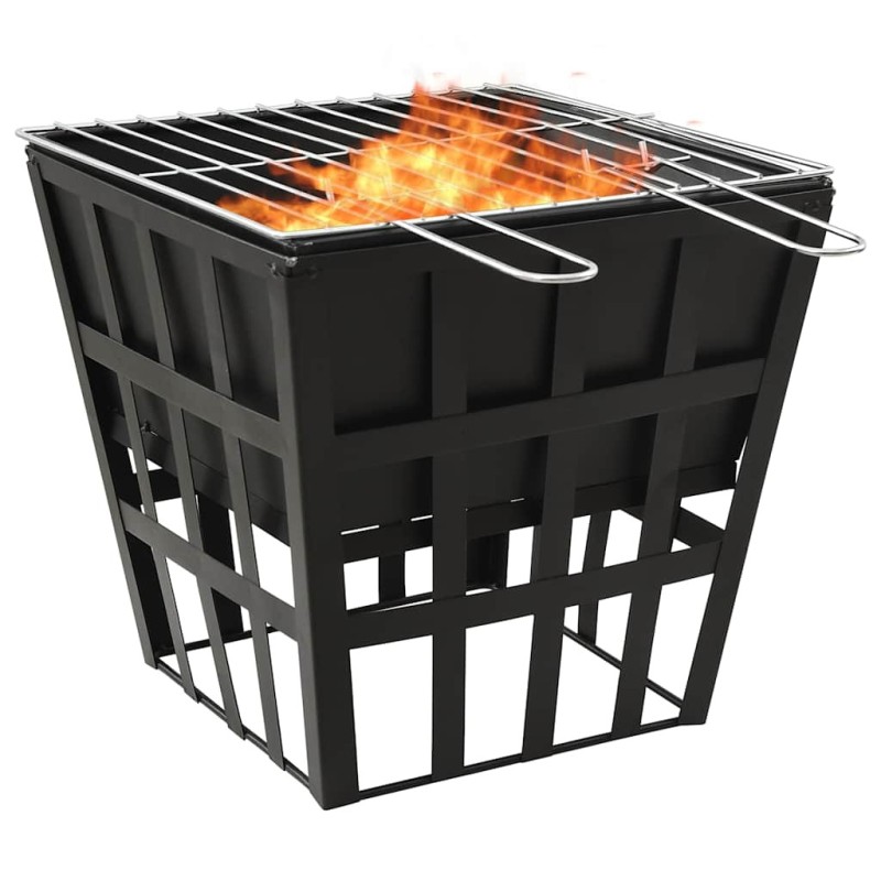 Foyer et barbecue 2 en 1 34x34x48 cm Acier 