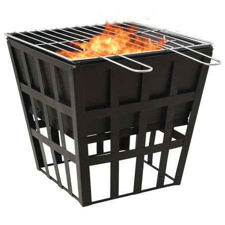 Foyer et barbecue 2 en 1 34x34x48 cm Acier 