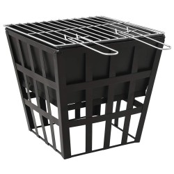 Foyer et barbecue 2 en 1 34x34x48 cm Acier 