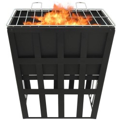 Foyer et barbecue 2 en 1 34x34x48 cm Acier 