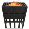 Foyer et barbecue 2 en 1 34x34x48 cm Acier 