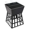 Foyer et barbecue 2 en 1 34x34x48 cm Acier 