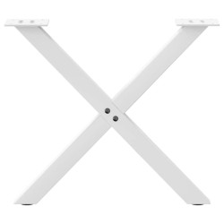 Pieds de table basse en forme de X, 2 pièces, blanc, 60 x (42-43) cm, acier 