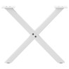 Pieds de table basse en forme de X, 2 pièces, blanc, 60 x (42-43) cm, acier 