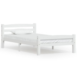 Cadre de lit sans matelas blanc bois de pin massif 100x200 cm 