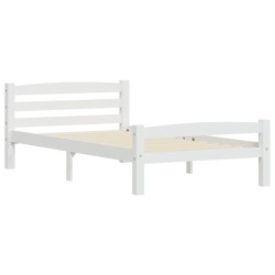 Cadre de lit sans matelas blanc bois de pin massif 100x200 cm 