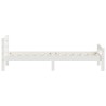 Cadre de lit sans matelas blanc bois de pin massif 100x200 cm 