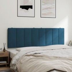 Coussin de tête de lit bleu 160 cm velours 