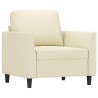 Fauteuil avec repose-pied Crème 60 cm Similicuir 