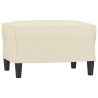 Fauteuil avec repose-pied Crème 60 cm Similicuir 