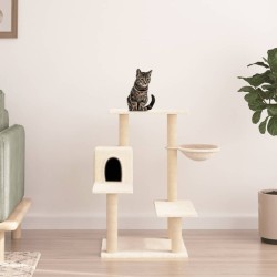 Arbre à chat avec griffoirs en sisal crème 82,5 cm 