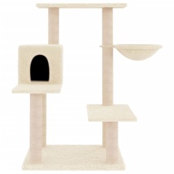 Arbre à chat avec griffoirs en sisal crème 82,5 cm 