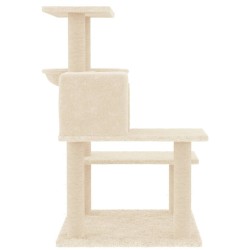 Arbre à chat avec griffoirs en sisal crème 82,5 cm 