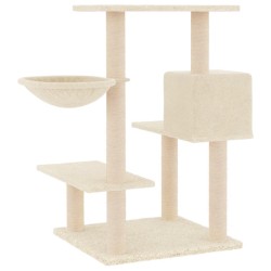 Arbre à chat avec griffoirs en sisal crème 82,5 cm 