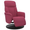Fauteuil inclinable avec repose-pied rouge bordeaux velours 