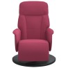 Fauteuil inclinable avec repose-pied rouge bordeaux velours 