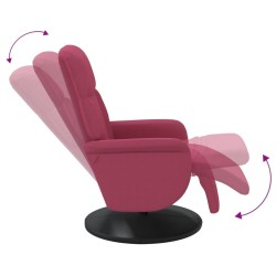 Fauteuil inclinable avec repose-pied rouge bordeaux velours 
