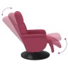 Fauteuil inclinable avec repose-pied rouge bordeaux velours 