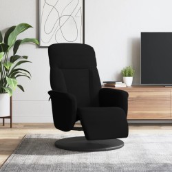 Fauteuil inclinable avec repose-pied noir velours 