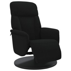Fauteuil inclinable avec repose-pied noir velours 