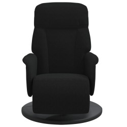 Fauteuil inclinable avec repose-pied noir velours 