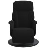 Fauteuil inclinable avec repose-pied noir velours 