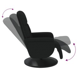 Fauteuil inclinable avec repose-pied noir velours 