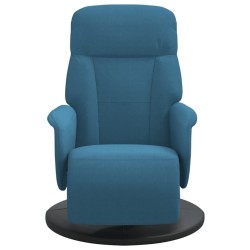 Fauteuil inclinable avec repose-pied bleu velours 