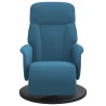 Fauteuil inclinable avec repose-pied bleu velours 