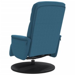Fauteuil inclinable avec repose-pied bleu velours 