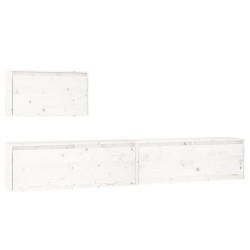Meubles TV 3 pcs Blanc Bois massif de pin 