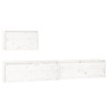 Meubles TV 3 pcs Blanc Bois massif de pin 