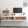 Meubles TV 3 pcs Blanc Bois massif de pin 