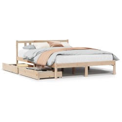 Cadre de lit sans matelas 120x200 cm bois de pin massif 