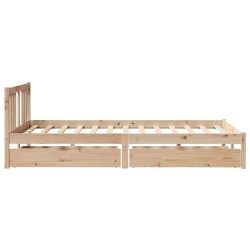Cadre de lit sans matelas 120x200 cm bois de pin massif 