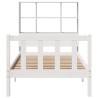 Lit bibliothèque sans matelas blanc 90x200cm bois de pin massif 