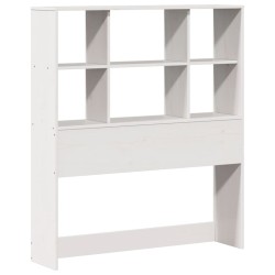 Lit bibliothèque sans matelas blanc 90x200cm bois de pin massif 