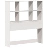 Lit bibliothèque sans matelas blanc 90x200cm bois de pin massif 