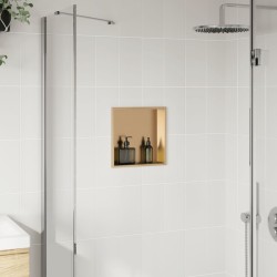 Niche de douche doré brossé 32x32x9 cm acier inoxydable 